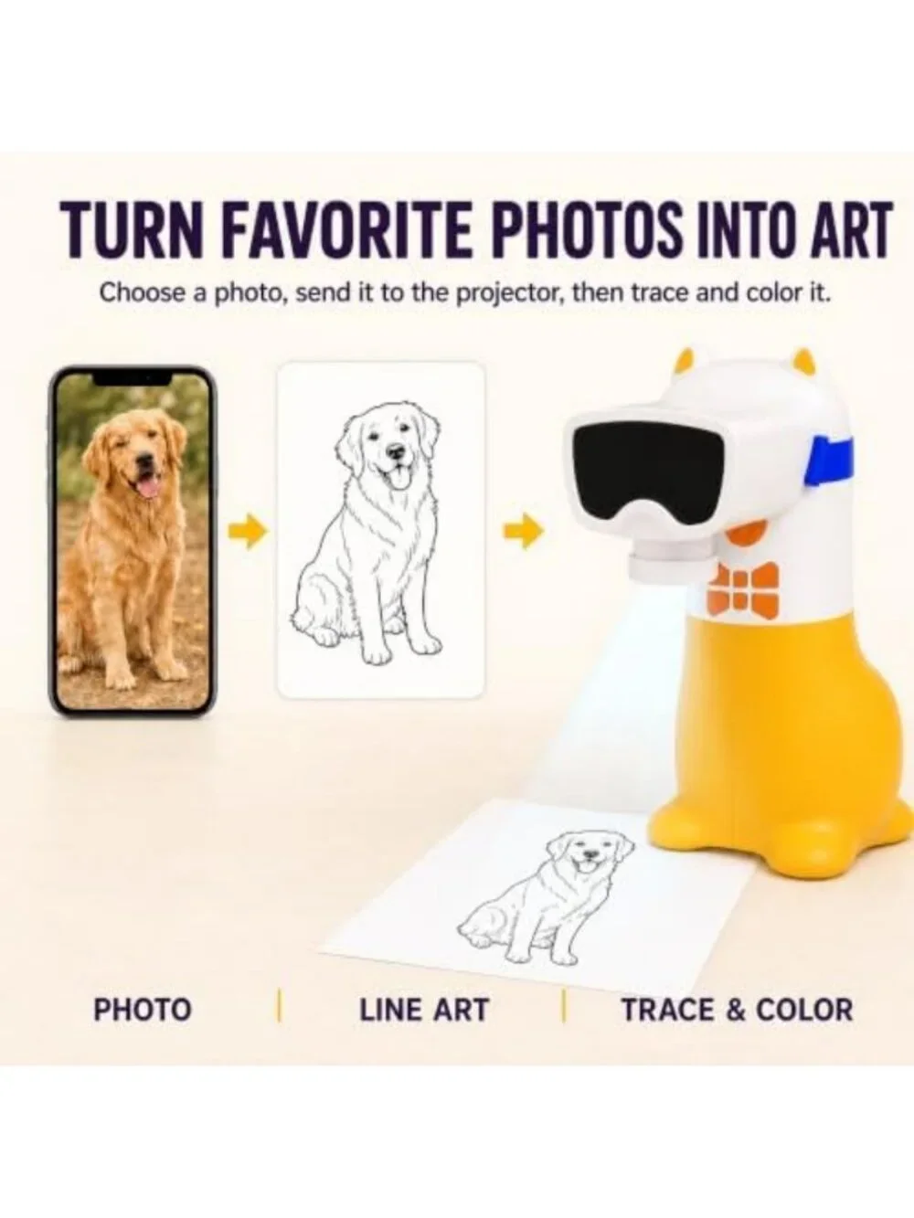Kids AI Drawing Projector - Creative Birthday Gift for Ages 5-12, Fun Art Tool